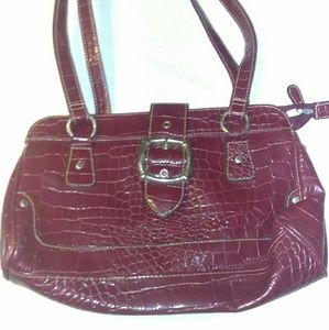 Red leather purse/handbag/shoulder bag.